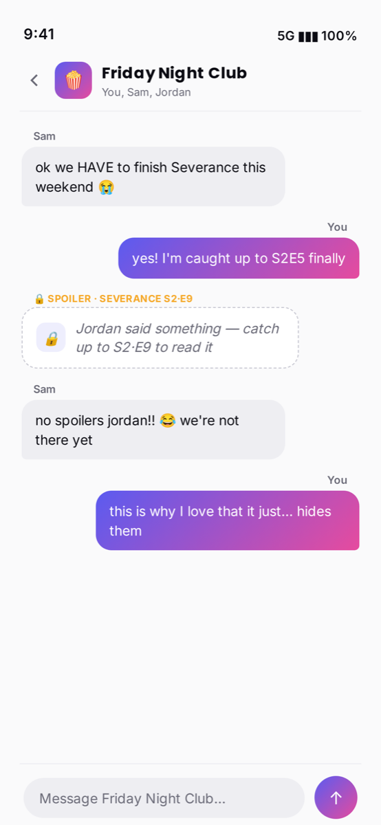 Space chat — talk about the show with spoilers hidden